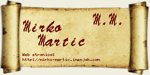 Mirko Martić vizit kartica